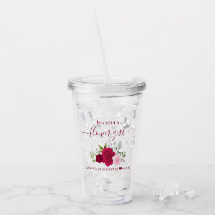 Magenta Rosa ros Elegant Flower Girl Bröllop Take Away Mugg