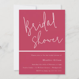 Magenta Rosa Trendig Modern Möhippa Inbjudningar