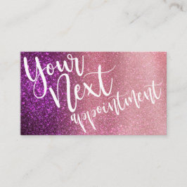 Magenta Rosa Triple Glitter Ombre Typography Tidsbeställning Kort