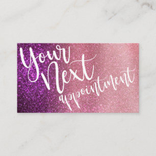 Magenta Rosa Triple Glitter Ombre Typography Tidsbeställning Kort