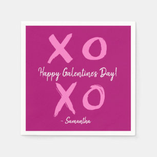 Magenta Rosa XOXO - Lycklig Galentins dagsljus Pappersservett