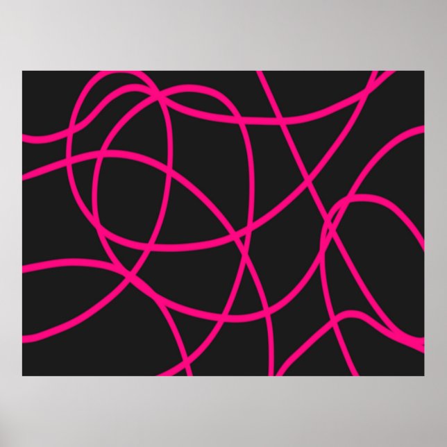 Magenta Rosett band på Black Poster (Framsidan)