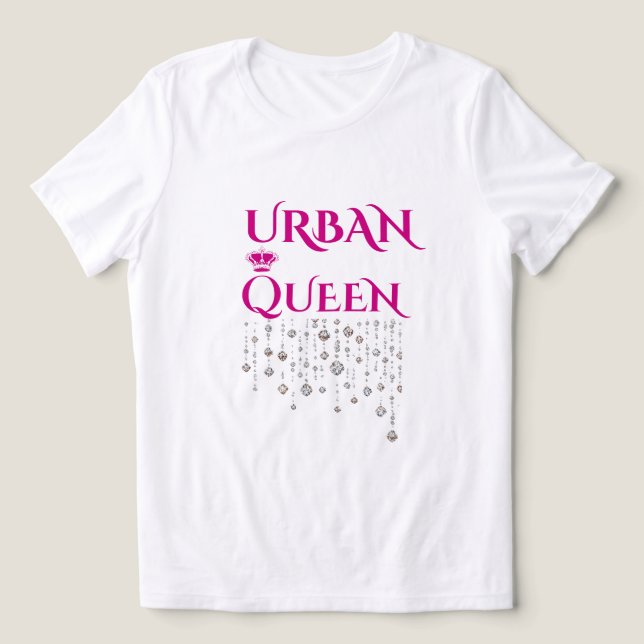 MAGENTA SÄLLSYNT DIAMANT TRYCK KVINNLIG TRI-BLEND T SHIRT (Design Framsida)