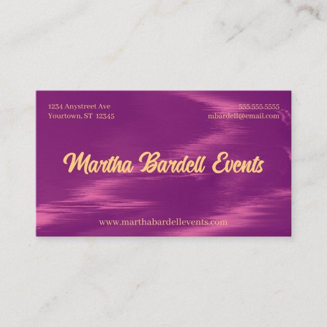 Magenta Shimmer Event Planner Stylist Visitkort (Framsida)
