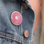 Magenta Shock rosa Donut-knapp Knapp<br><div class="desc">Dränga din söta tand! Har en illustration av roligtens rosa i vattenfärg. Mer färg är tillgängligt - kolla vår butik!</div>