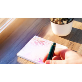 Magenta Shock rosa Watercolor Löv Flowers Bröllop Post-it Block