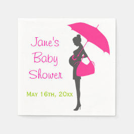 Magenta Silhouette Baby Shower Napkins Pappersservett