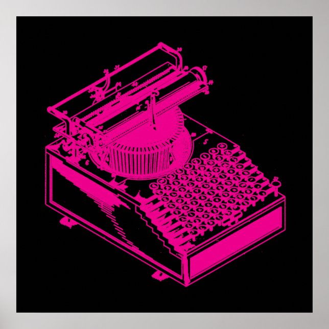 Magenta Skriv Maskin Poster (Framsidan)