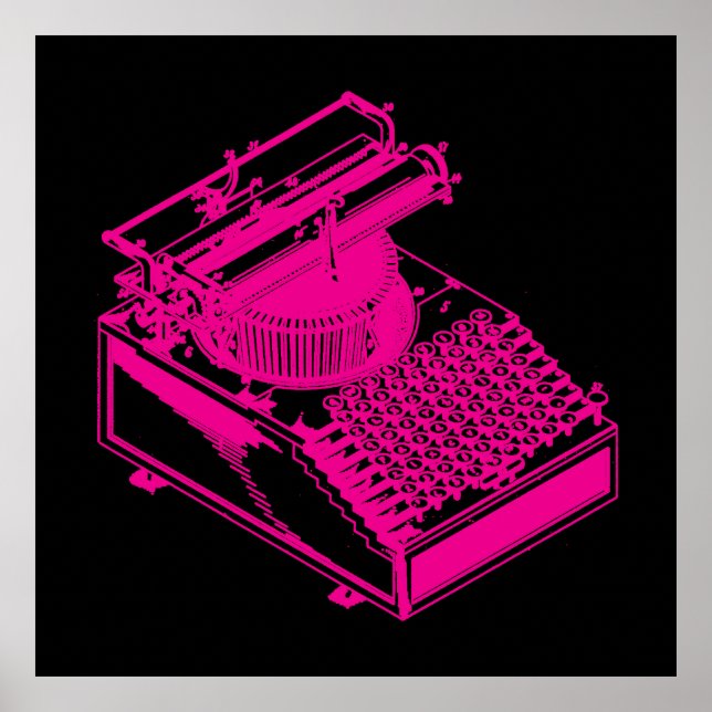 Magenta Skriv Maskin Poster (Framsidan)