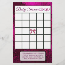 Magenta slingor & fotspår flicka baby shower spel