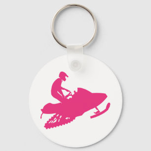 Magenta-Snowmobiler Nyckelring