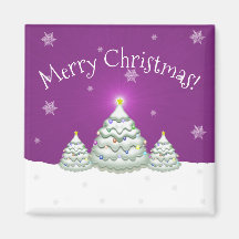 Magenta Snowy Julgran Magnet
