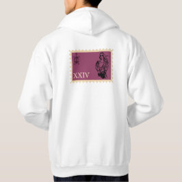Magenta Stämpel Konst Sköldpadda Skelett Mode Hoodie
