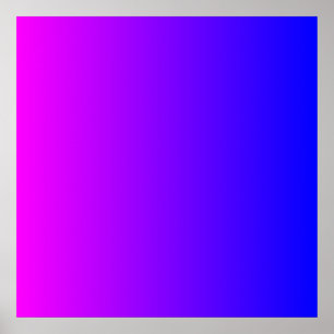 Magenta till Blå Färgövergång Poster