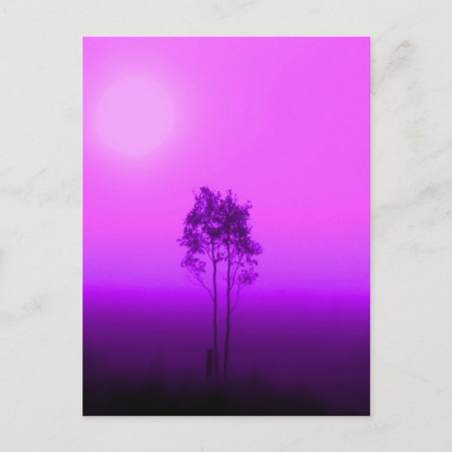 Magenta Träd vykort (Framsida)