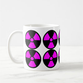 Magenta Trefoil-symboler på svart bakgrund - Kaffemugg