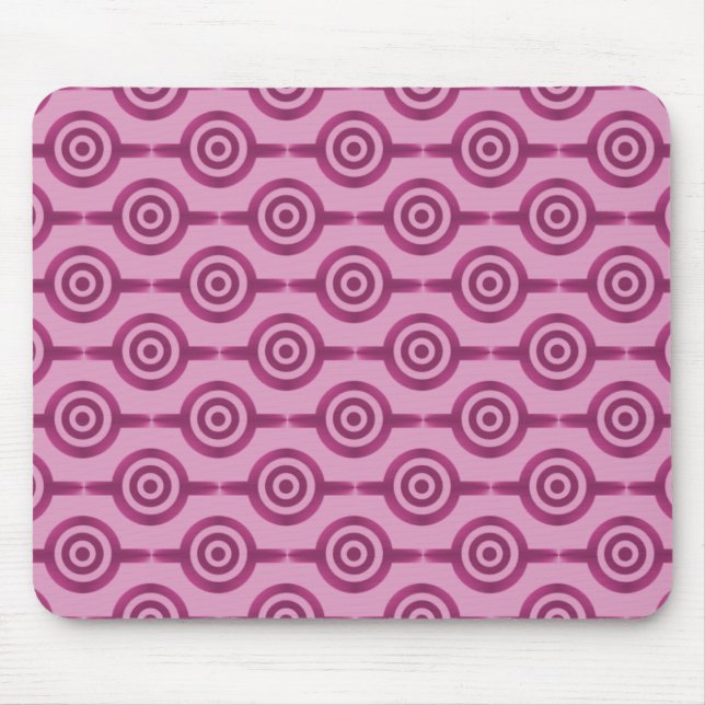 Magenta Trendig Circles Mousepad Musmatta (Framsidan)