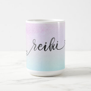 *~* Magenta Turquoise Mint Black Glitter REIKI Kaffemugg