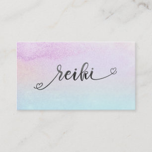 *~* Magenta Turquoise Mint Black Glitter REIKI Visitkort