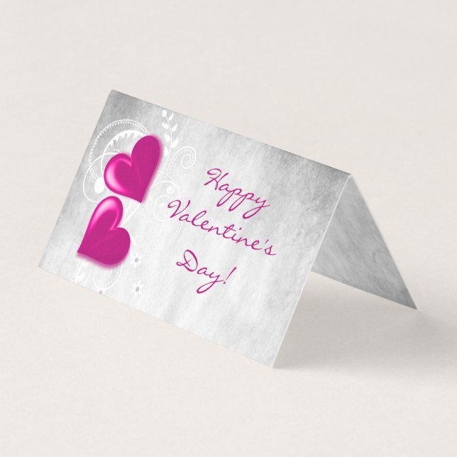 Magenta Valentine Hearts-mappningskort Kort (Framsida)