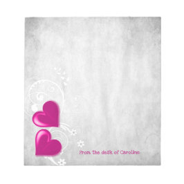 Magenta Valentine Hearts Personlig Anteckningsbloc Anteckningsblock