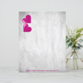 Magenta Valentine Hearts Personlig Papprare Lakan
