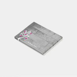 Magenta Valentine Hearts Träd Personlig Notes Post-it Block