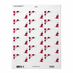 Magenta Vattenfärg Ro Tom DIY Bröllop Adress Adressetikett