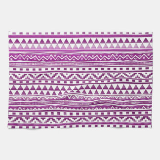 Magenta VattenfärgsAbstrakt Aztec Tribal Mönster Kökshandduk
