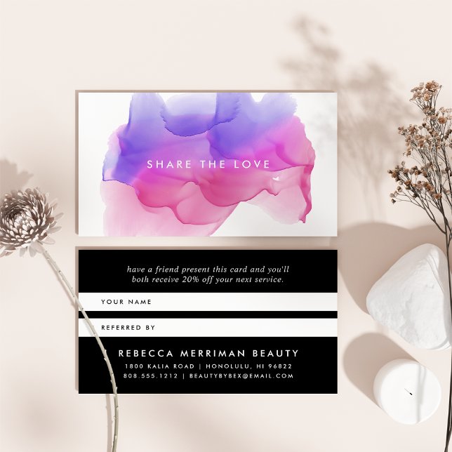 Magenta Vattenfärgsfack | Referenskort Rabattkort (Skapare uppladdad)