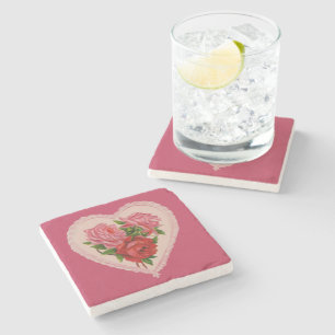 Magenta Vintage Ro Heart Valentine Stenunderlägg