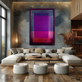 Magenta Violett Färg Fält Abstrakt Modern Konst Poster