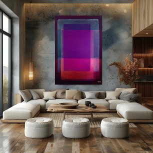 Magenta Violett Färg Fält Abstrakt Modern Konst Poster