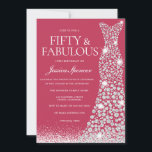 Magenta & vit femtio och Fabulous femtionde födels Inbjudningar<br><div class="desc">Magenta & vit femtio- och Fabulous-inbjudningar på femtio dagar finns som en digital nedladdning. Se matchande artiklar och variationer för inbjudningar nedan i Samlingen eller i vår Niche- och Nest-butik</div>