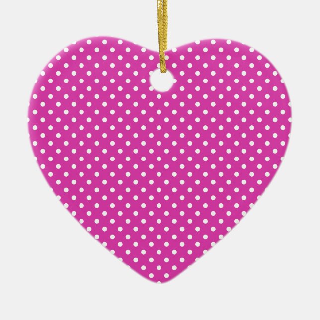 Magenta, Vita Polka dots Julgransprydnad Keramik (Framsidan)