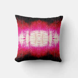 Magenta White Red Black Symmetrical Art Abstrakt Kudde