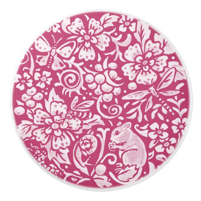 Magenta Woodland Mouse Insekt Forest Nature Knopp (Framsidan)