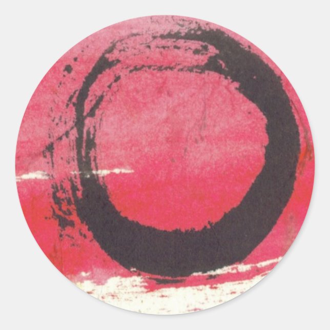 Magenta Zen Circle Runt Klistermärke (Framsida)