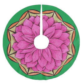 MAGENTAFÄRGAD JULSTJÄRNAdesign Julgransmatta Borstad Polyester