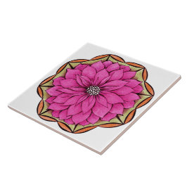 MAGENTAFÄRGAD JULSTJÄRNAdesign Kakelplatta