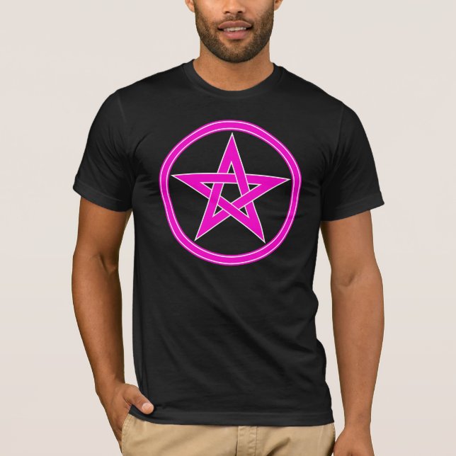 Magentafärgad PentaclePentagram Tee Shirt (Framsida)