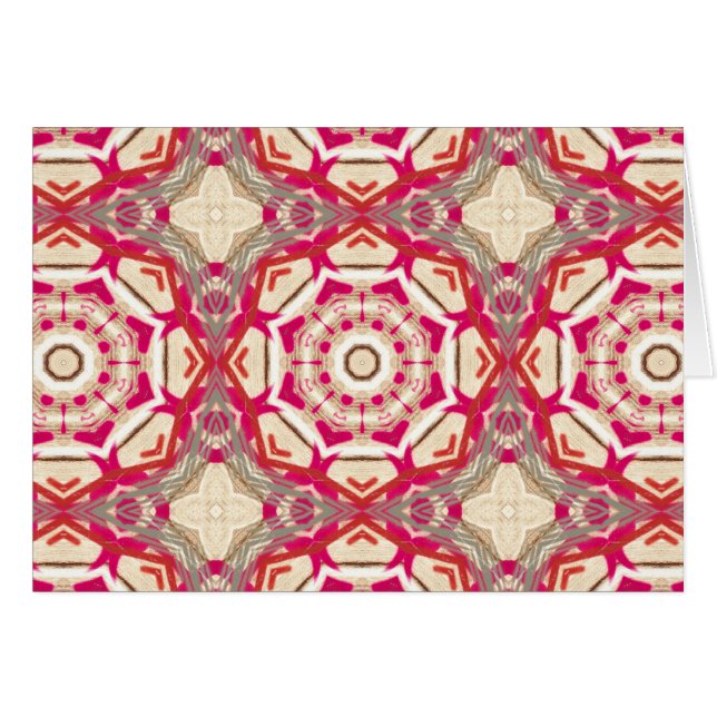 Magentafärgade röda Interlocking ringar för Hälsningskort (Framsidan Horizontal)