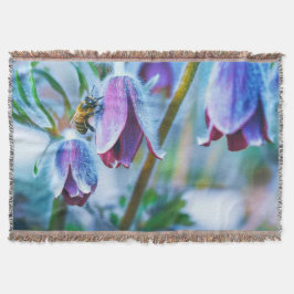 Magentan Honungsbin blommar Springtime-färgämne Mysfilt