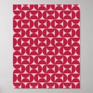 Magentan Mönster i den moderna Abstrakten i mitten Poster
