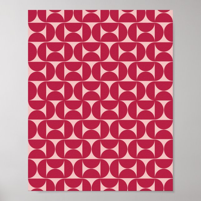 Magentan Mönster i den moderna Abstrakten i mitten Poster (Framsidan)