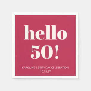 Magentan Red Ivory Modern Birday Pappersservett