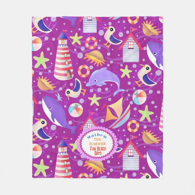 Magentan roligt Beach Fleecefilt (Framsidan)