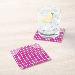 Magentans Färgad Abstrakt Polka dots (Mörk) g9 Underlägg Papper Kvadrat