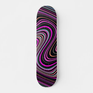 Magentans Lila Rosa Mönster Mini Skateboard Bräda 18,5 Cm