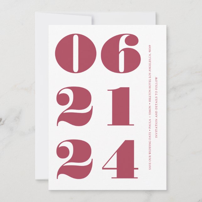 Magentans rena elegant modern och minimalistisk inbjudningar (Framsida)